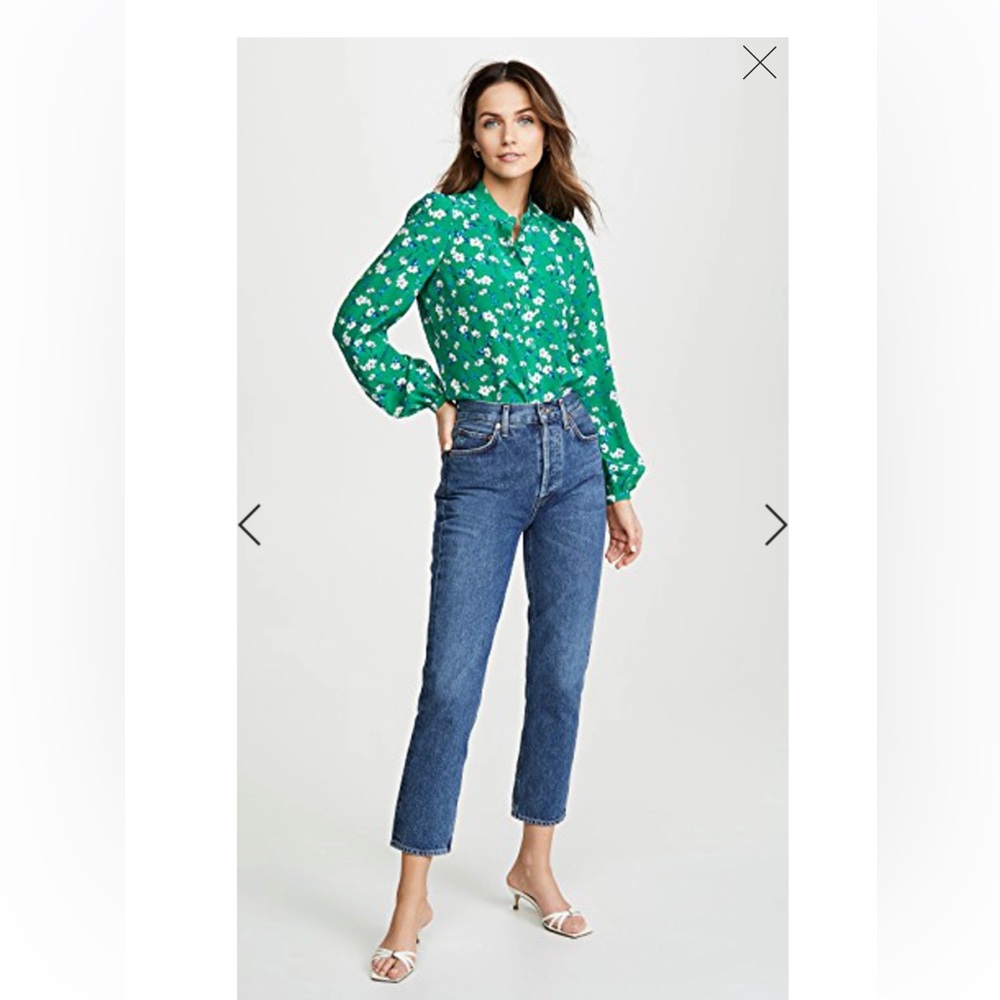 Yumi Kim Green Floral Silk Blouse - Picture 5 of 16